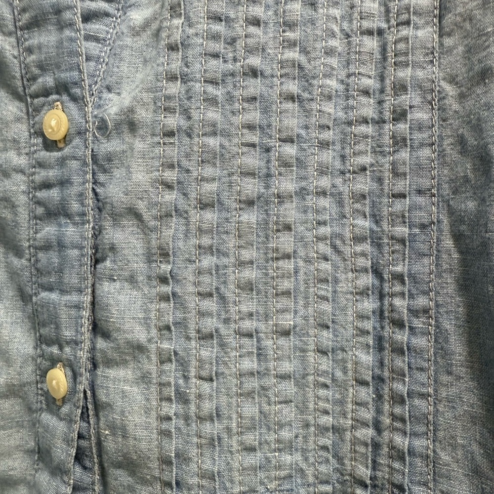 Light Blue Button-Up Tunic Dress - Picture 4 of 4